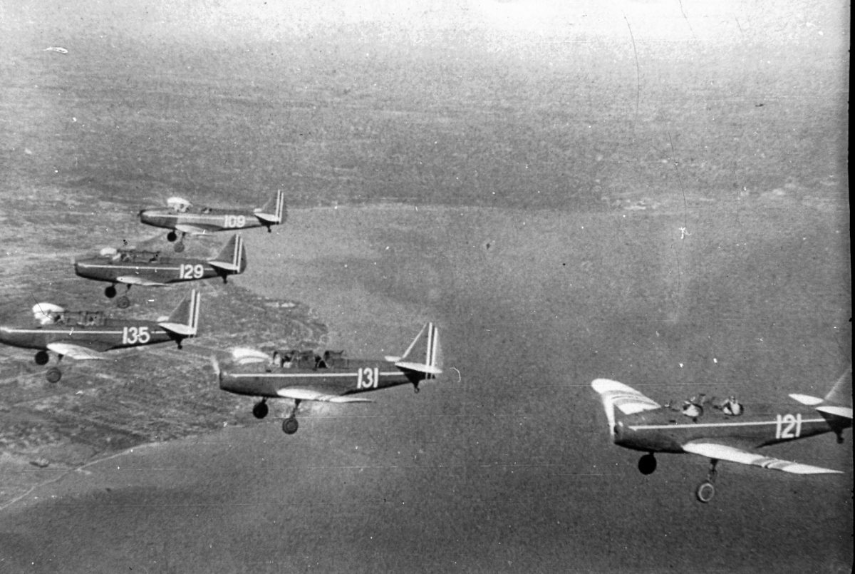 Thirty-six Fairchild Cornell trainers were purchased initially by the Norwegian Government in exile for basic flying training at Little Norway, the first batches delivered in August 1940. Rasmussen trained on this type as well (Museum of Danish Resistance)