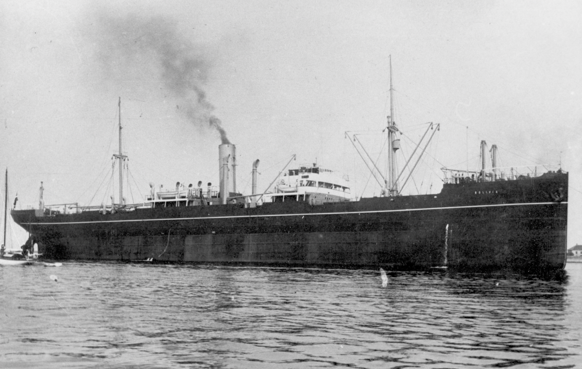 SS <i>Bolivia</i> of the Orient Steamship Company. This was the vessel that Christiansen arrived in Australia onboard in 1925. (MfS)
