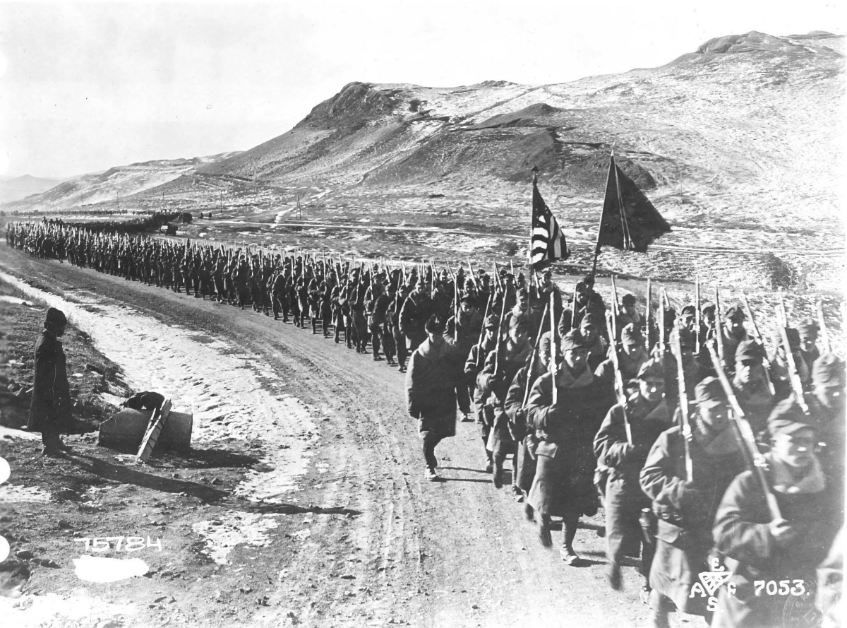 31st Infantry in the field near Vladivostok as part of the American Expeditionary Force Siberia. The regiment became known as the Polar Bear regiment for its service in Siberia. This was the regiment that William A O'Brien served in (Wikipedia)