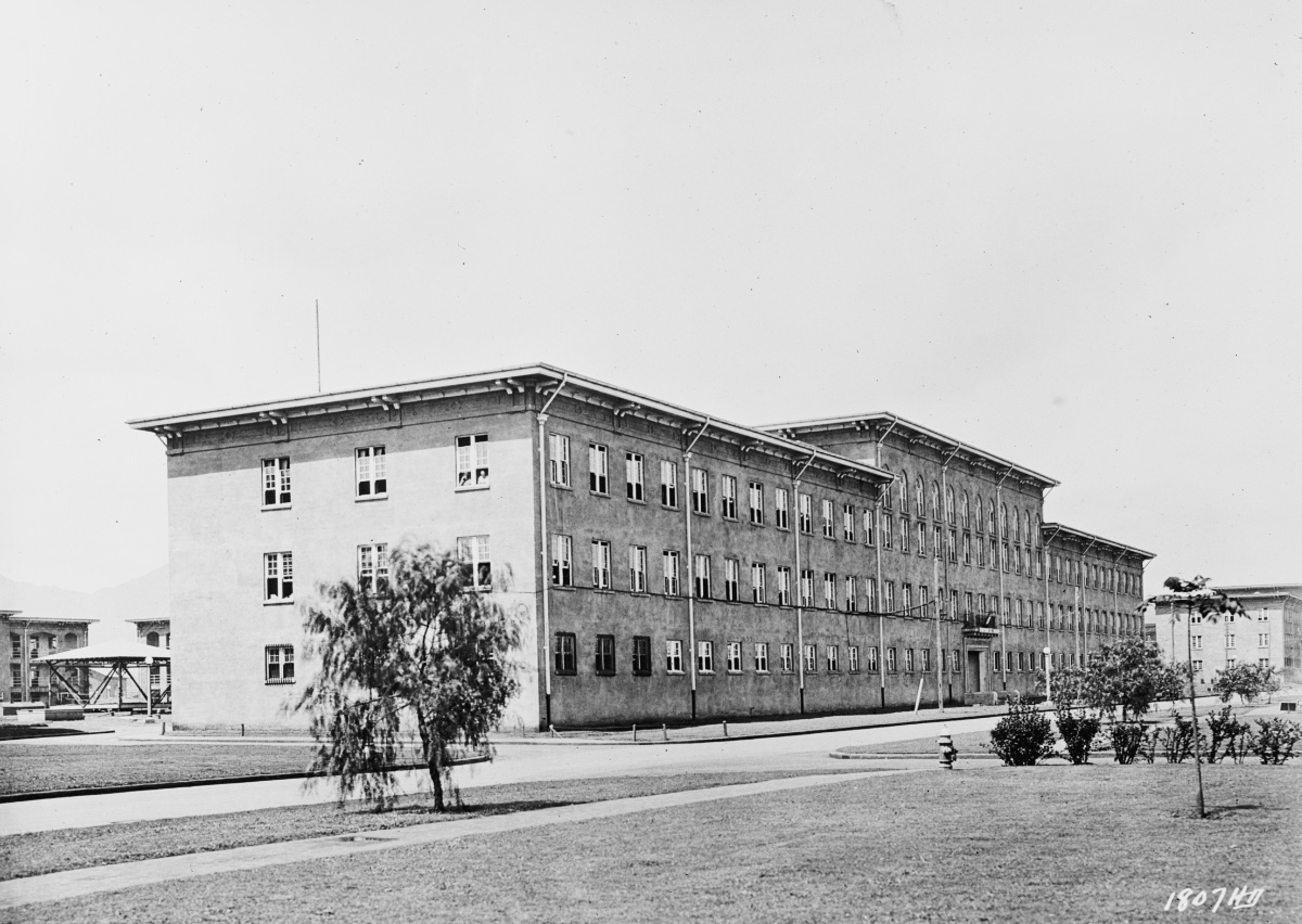 The Schofield Barracks (here in 1925) was the home of Gluud during her first years in Hawaii. The barracks is perhaps most widely known as the principal setting for the novel From Here to Eternity (1951) by James Jones and the film of 1953.