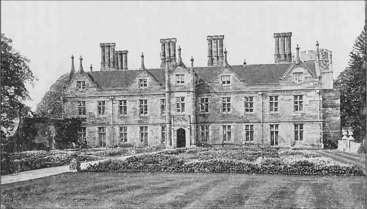 Arnold S. Christensen was a highly successful manager at the Buckhurst Estate near Withyham, Sussex. Photo shows the main building circa 1900.